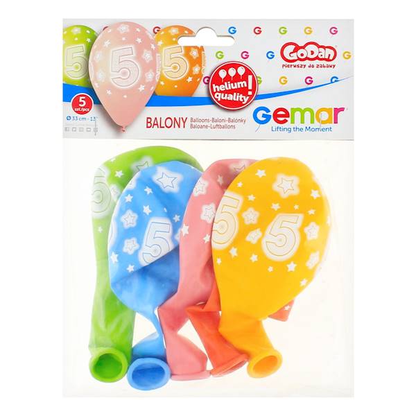 GS120/5 BALON PREMIUM HEL Z NADR. 5, 13" 5 SZT.