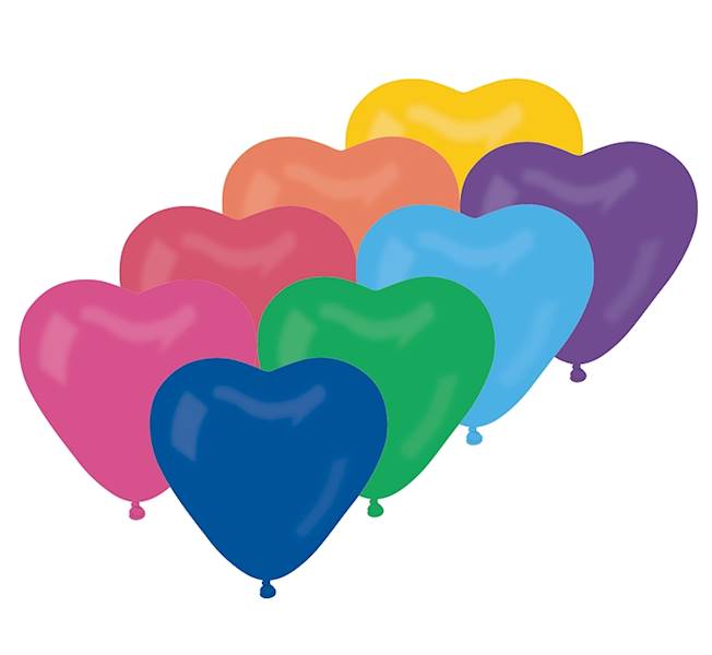 CR/80/50 BALON CR PASTEL SERCE RÓŻNOKOLORO.50 SZT.