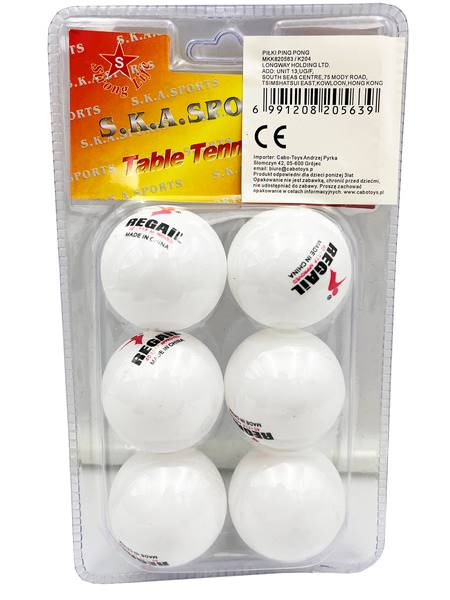 K204 PIŁECZKI PING PONG BIAŁE/POMARAŃCZOWE