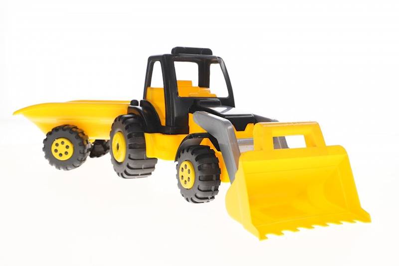 TRAKTOR Z PRZYCZEPĄ I ŁYŻKĄ DP