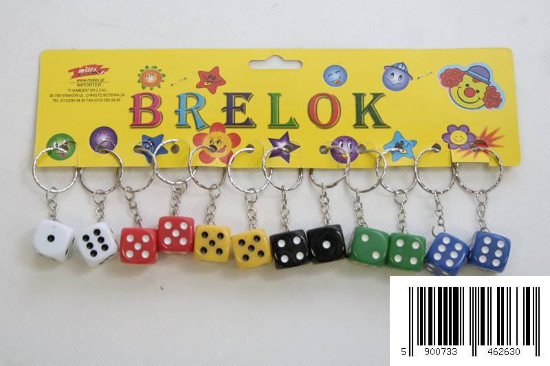 0418D  BRELOK KOSTKA DO GRY ZA KPL. 