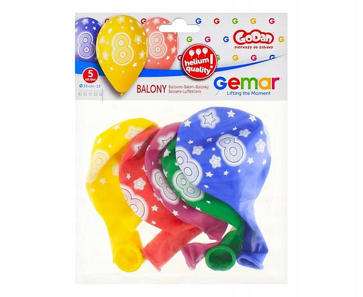 GS120/8 BALON PREMIUM HEL Z NADR. 8, 13" 5 SZT.