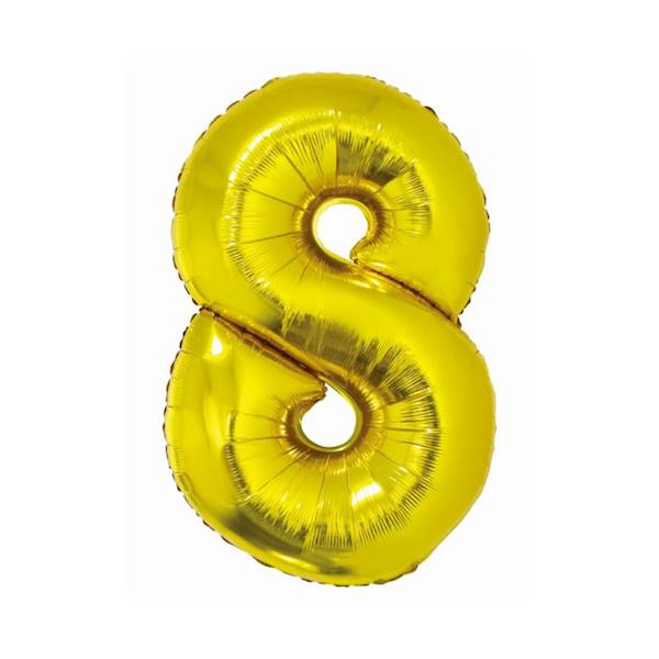 CH-SZL8 BALON FOLIOWY SMART CYFRA "8" ZŁOTA 76 CM