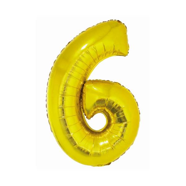 CH-SZL6 BALON FOLIOWY SMART CYFRA "6" ZŁOTA 76 CM