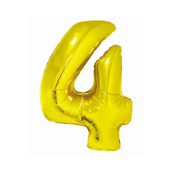 CH-SZL4 BALON FOLIOWY SMART CYFRA "4" ZŁOTA 76 CM