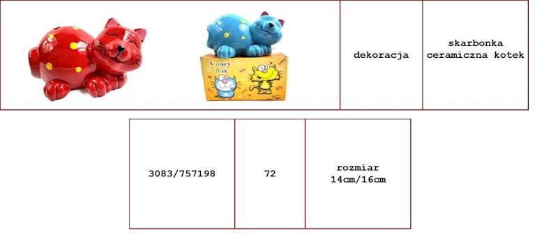 SKARBONKA CERAMICZNA - KOT 757198 JD7701