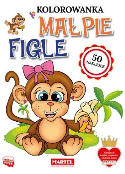 KOLOROWANKA MAŁPIE FIGLE Z NAKLEJKAMI