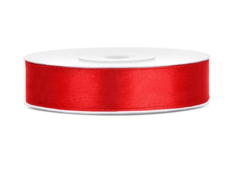 TS12-007 TASIEMKA SATYNOWA CZERWONY 12 MM / 25M