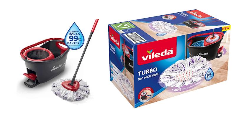 ZESTAW EASY WINGCLEAN TURBO 3IN1 MOP WIADRO OBROTO
