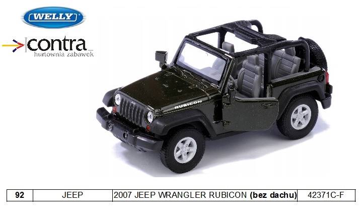 JEEP 2007 JEEP WRANGLER RUBICON (bez dachu)