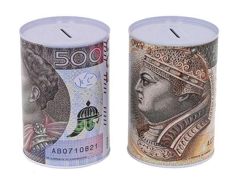 3/500501 SKARBONKA METALOWA ZŁOTY PLN ; 15X10CM