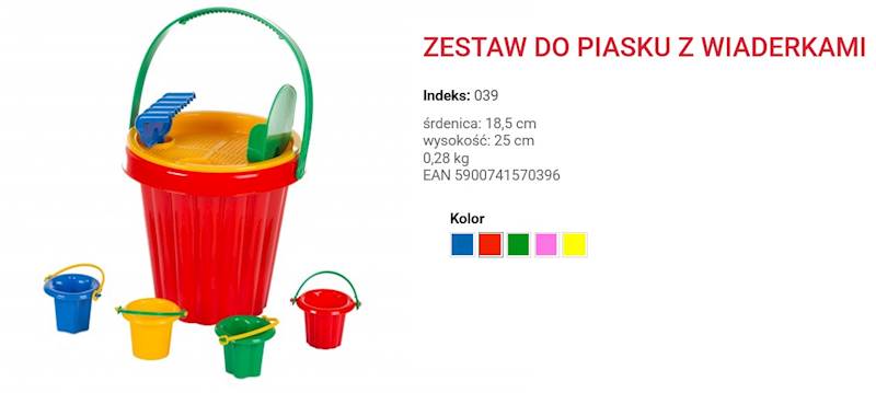 (039) ZESTAW DO PIASKU Z WIADERKAMI