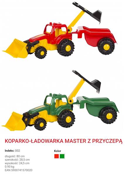 (002) KOPARKO-ŁADOWARKA MASTER Z PRZYCZEPĄ LESZKO