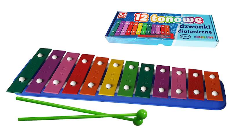 ( M04K ) DZWONKI DIATONICZNE CYMBAŁKI 12 TON KOLOR