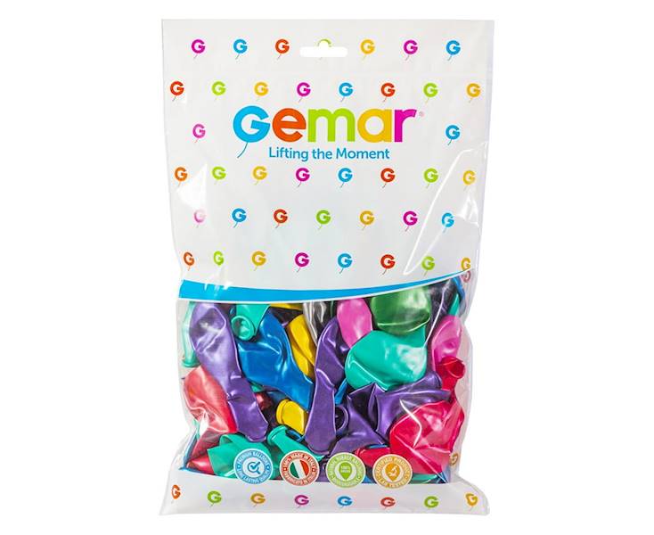 GM90/82 /50 RÓŻNOKOLOROWE BALONY 50 SZT METAL 26CM