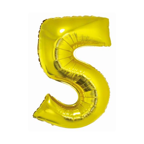 CH-SZL5 BALON FOLIOWY SMART CYFRA "5" ZŁOTA 76 CM