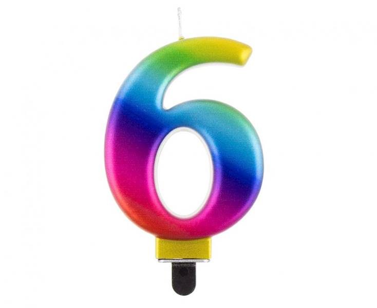 PF-SCG6 ŚWIECZKA B&C CYFERKA "6" GALAXY 8 CM