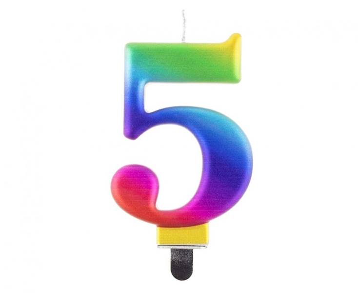 PF-SCG5 ŚWIECZKA B&C CYFERKA "5" GALAXY 8 CM