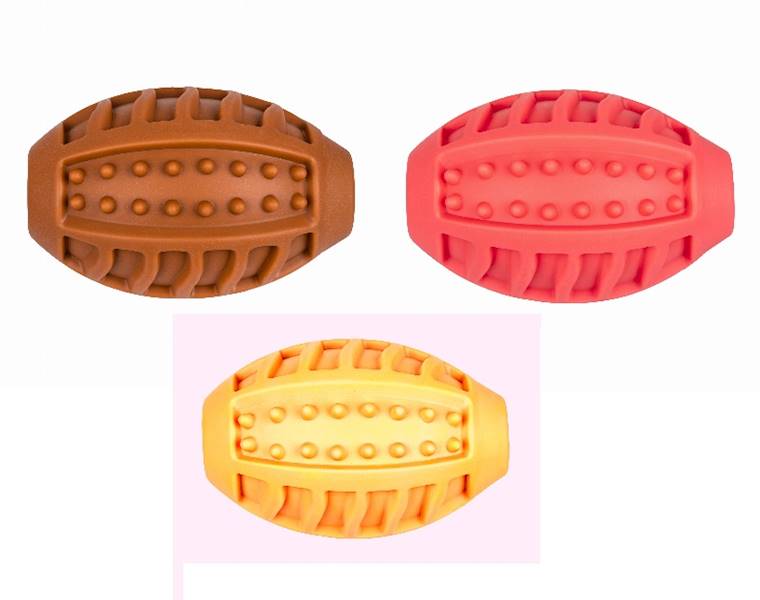 247 PIŁKA RUGBY Z KOLCAMI PISZCZĄCA 10 CM 