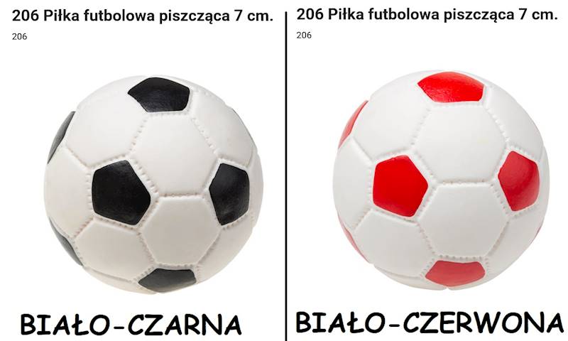 206 PIŁKA FUTBOLOWA PISZCZĄCA  7cm