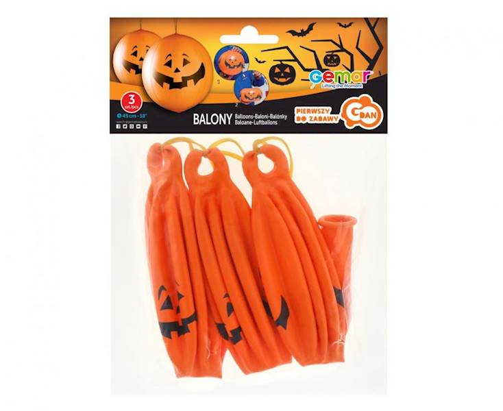 GB/PG17 BALONY PREM. DYNIE NA HALLOWEEN PIŁKI 3SZT