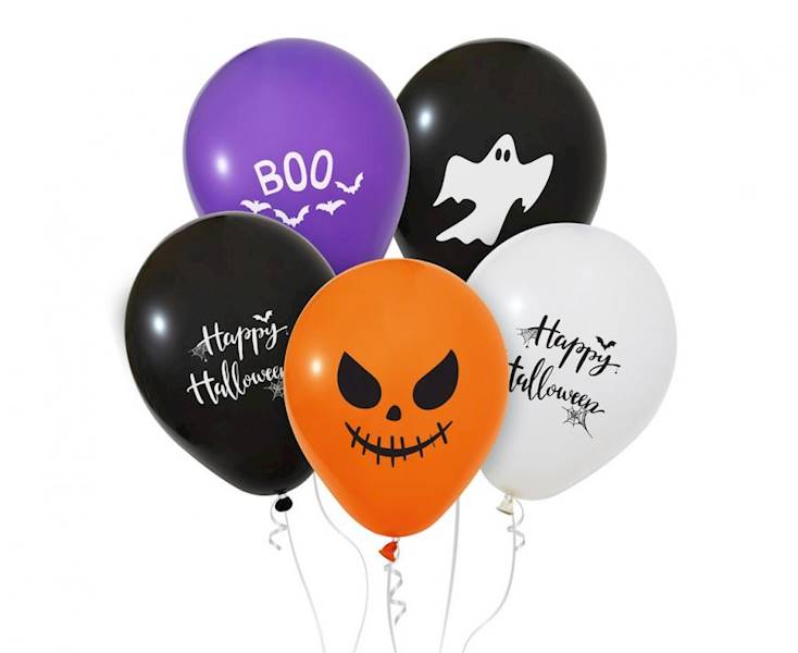 GZ-HAL5 #BL Balony Happy Halloween, 12"/ 5 szt.