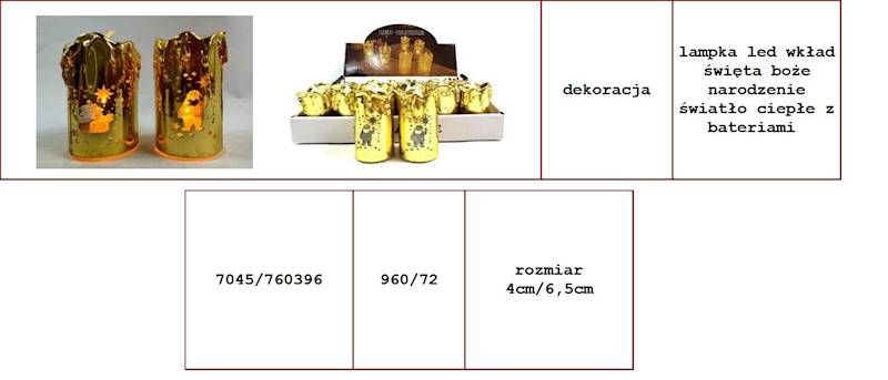 LAMPKA (ŚWIECZKA - ŚWIĘTA) Q240327045 / 760396