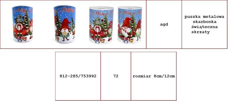 SKARBONKA PUSZKA ŚWIĄTECZNA 812-285 / 753992