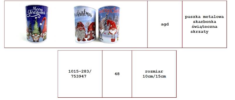 SKARBONKA PUSZKA ŚWIĄTECZNA 1015-283 / 753947