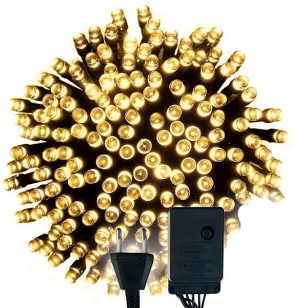 Lampki Choinkowe Wewn 100LED 10m 230V Ciepłe Białe