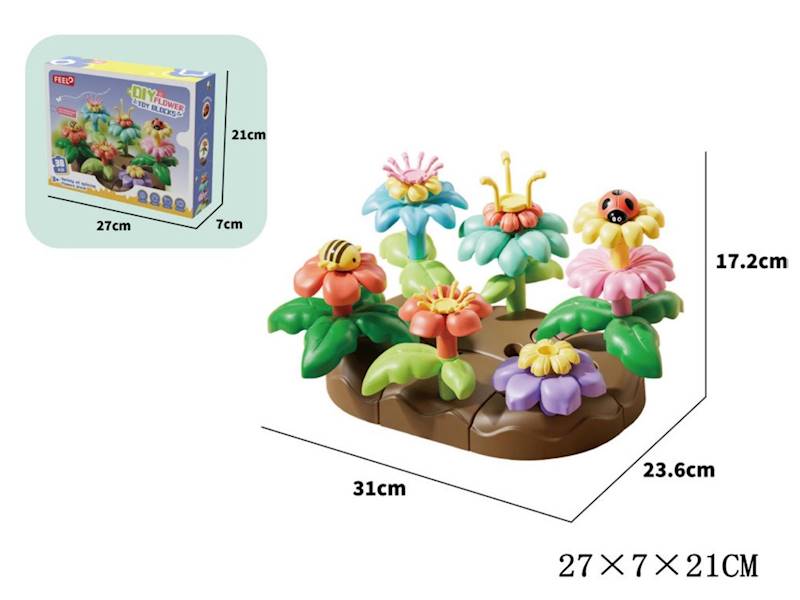 G215073 UKŁADANKA KWIATKI (38 EL.)