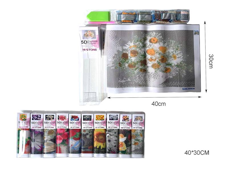 Z7794 MOZAIKA DIAMENTOWA KWIATY MIX