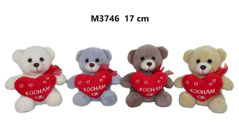 M3746 MIŚ Z SERCEM "KOCHAM CIĘ" 17cm