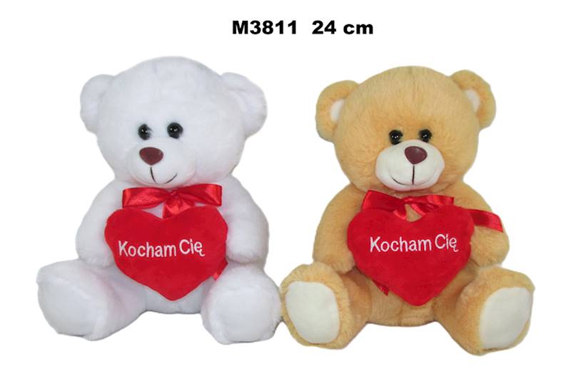 M3811 MIŚ Z SERCEM 24cm 2kolory