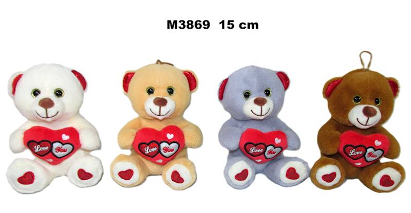 M3869 MIŚ Z SERCEM "LOVE YOU" 15cm