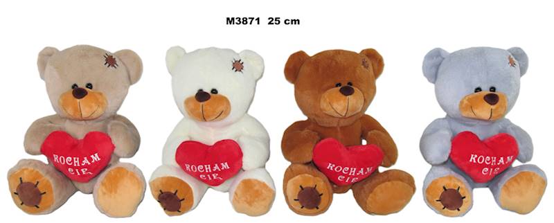 M3871 MIŚ Z SERCEM "KOCHAM CIĘ" 25cm