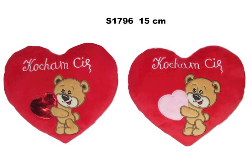 S1796 SERCE MIŚ "KOCHAM CIĘ" 15cm