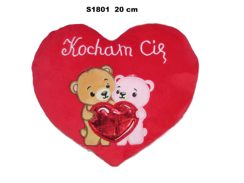S1801 SERCE MIŚ " KOCHAM CIĘ" 20cm