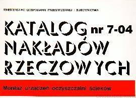 KNR 7-04 IGM Montaż urządzeń oczyszczalni ścieków