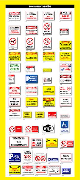 Tablice informacyjne  25x35 cm PCV