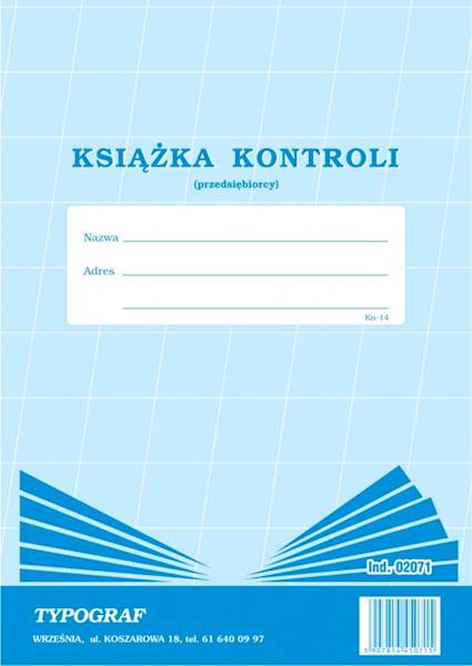 Książka Kontroli A-4-nowy wzór