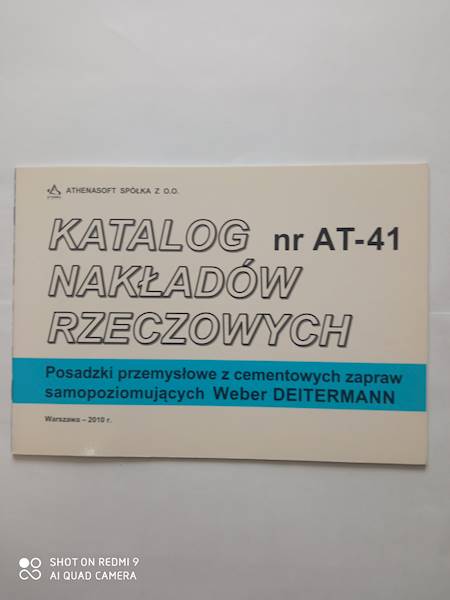 KNR AT-41 Posadzki przemysłowe z cementowych zapraw samopoziomujących Weber DEITERMANN 