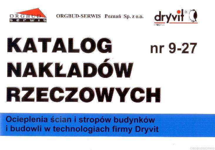 KNR 9-27 Orgbud  ocieplenia ścian Dryvit
