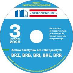 Sekocenbud Biuletyny cen robót (BRZ, BRB, BRI, BRE, BRR) na CD 3 kw. 2025 rok