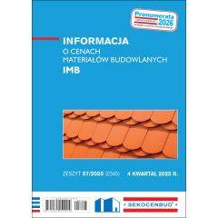 SEKOCENBUD Informacja o cenach materiałów budowlanych IMB 4 kw 2025 rok