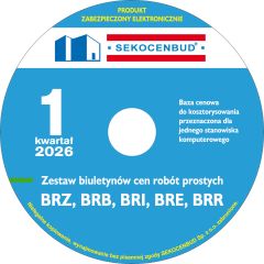 Sekocenbud Biuletyny cen robót (BRZ, BRB, BRI, BRE, BRR) na CD 1 kw. 2026 rok