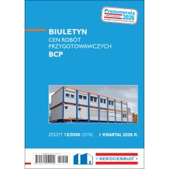 SEKOCENBUD Biuletyn cen robót przygotowawczych BCP 1 kw. 2026 rok
