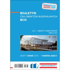 SEKOCENBUD Biuletyn cen obiektów budowlanych BCO cz. I 1 kw. 2026 rok