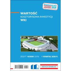 SEKOCENBUD Wartość kosztorysowa inwestycji WKI 1 kw. 2026 rok