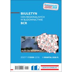 SEKOCENBUD Biuletyn cen regionalnych w budownictwie BCR 1 kw 2026 rok